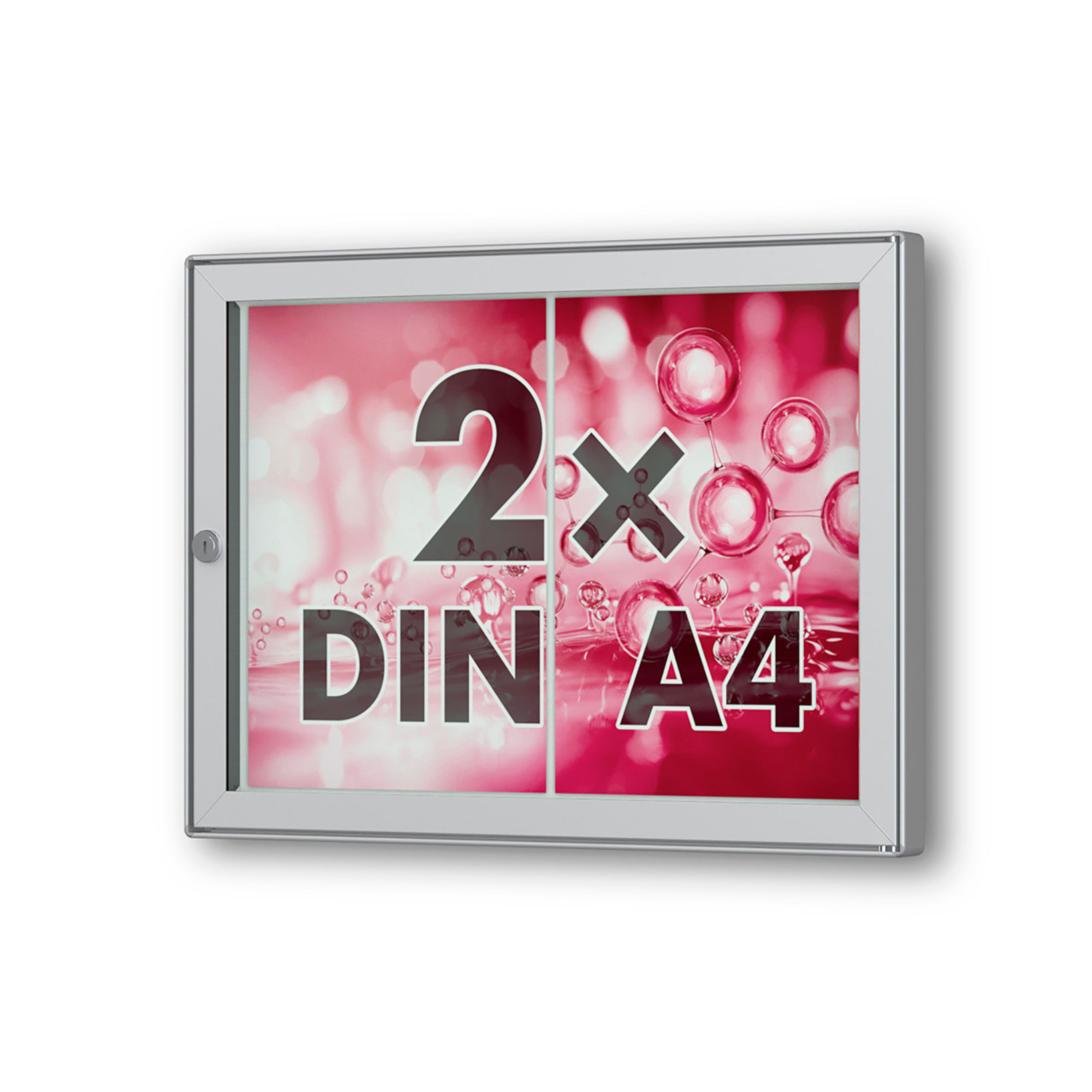 2 x DIN A4 Flachschaukasten Tesus - quer - gerundet